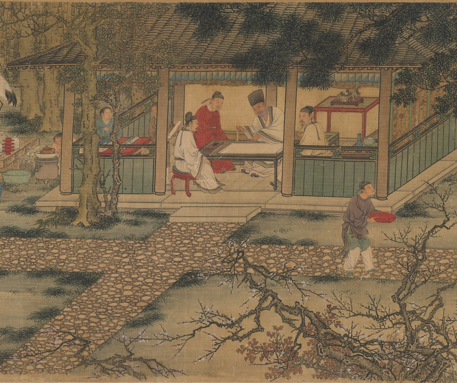 Attributed to Xie Huan, <i>The Nine Elders of the Mountain of Fragrance</i> (detail), 1426–52. Handscroll, ink and color on silk painting, 29.4 ny 148.9 cm. The Cleveland Museum of Art, Bequest of Mrs. A. Dean Perry 1997.99-圖片